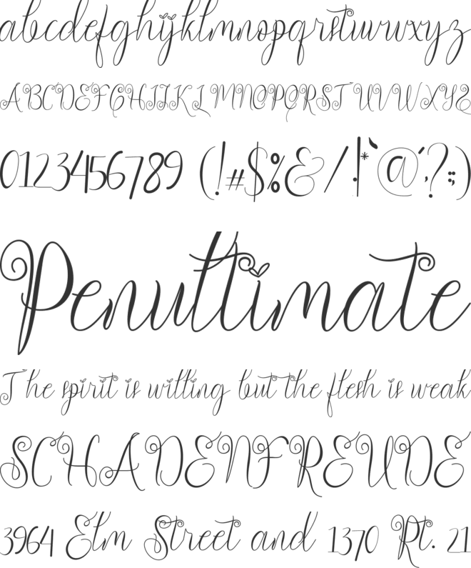 Qanethya font preview