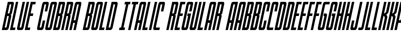 Blue Cobra Bold Italic Regular font