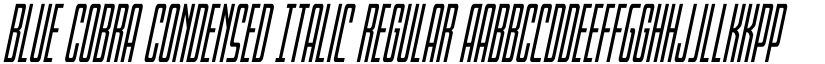 Blue Cobra Condensed Italic Regular font