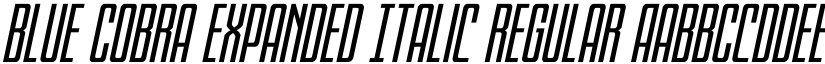 Blue Cobra Expanded Italic Regular font