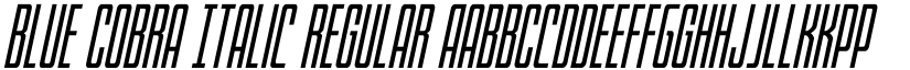 Blue Cobra Italic Regular font