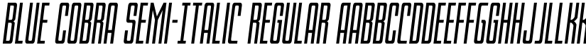 Blue Cobra Semi-Italic Regular font