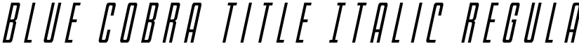 Blue Cobra Title Italic Regular font