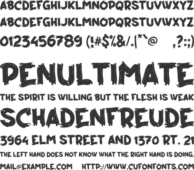 a Arang font preview