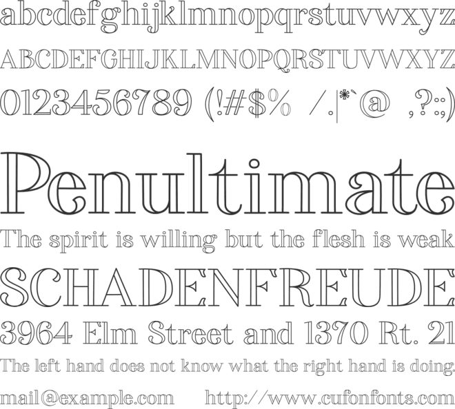 BBTornInTwo font preview