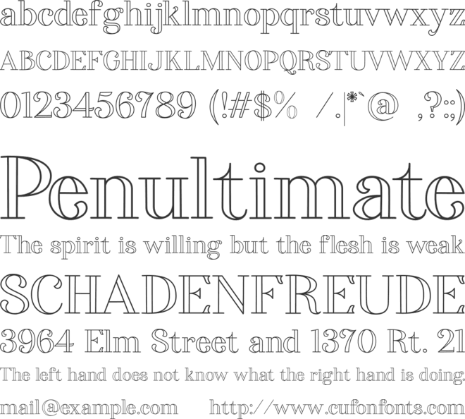 BBTornInTwo font preview