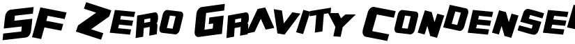 SF Zero Gravity Condensed Bold Italic font