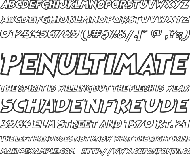 Heroes Legend Hollow font preview