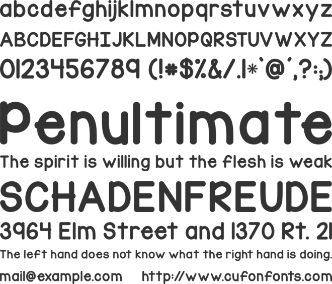 KG Corner of the Sky font preview