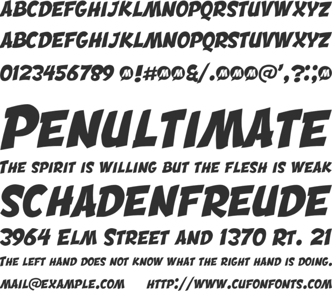 Engcomica font preview