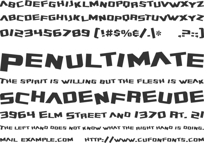 SF Zero Gravity font preview