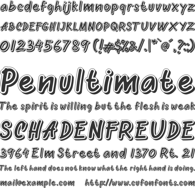 Oretans Shadow font preview