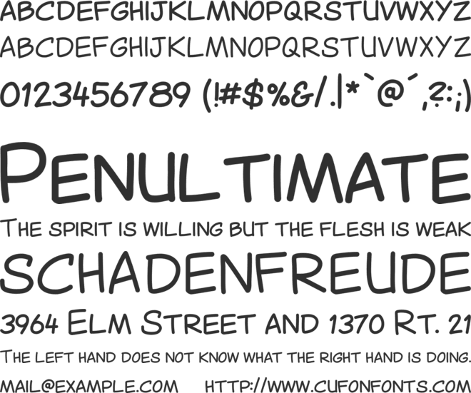 Canted Comic font preview
