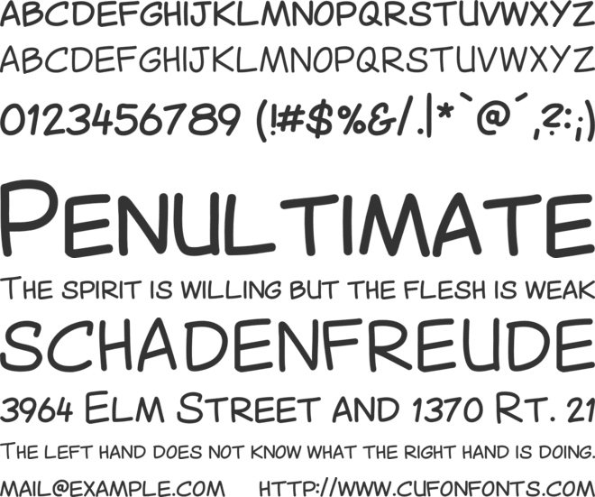 Canted Comic font preview