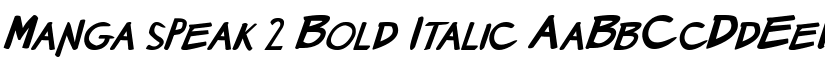 Manga speak 2 Bold Italic font