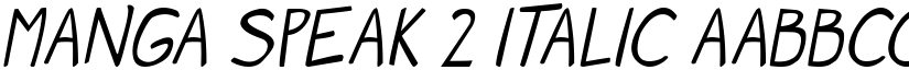 Manga speak 2 Italic font