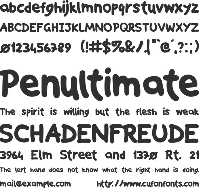 SnapHand font preview