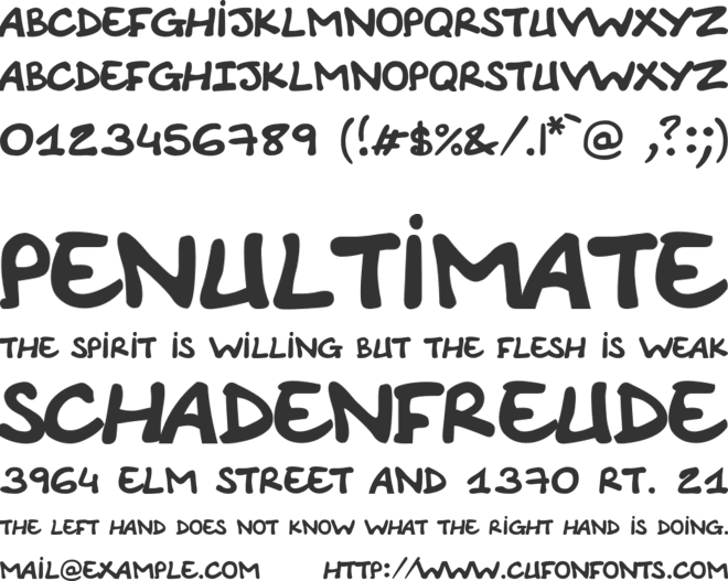 Comic Note Smooth font preview