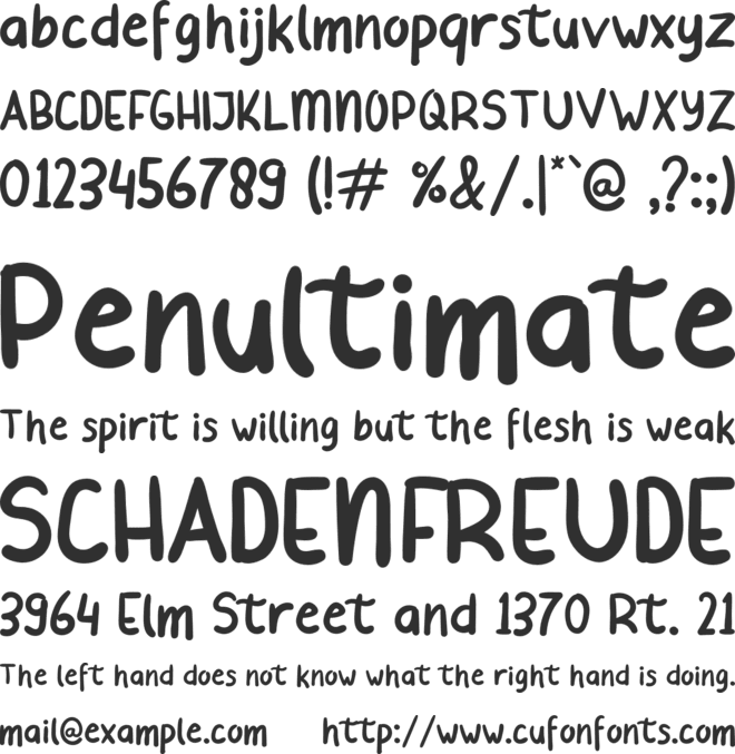 Beliday font preview