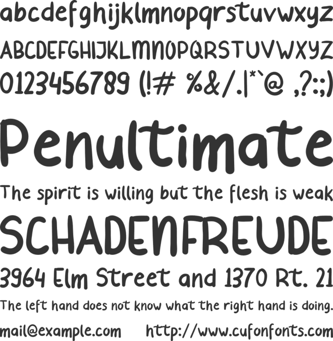 Beliday font preview