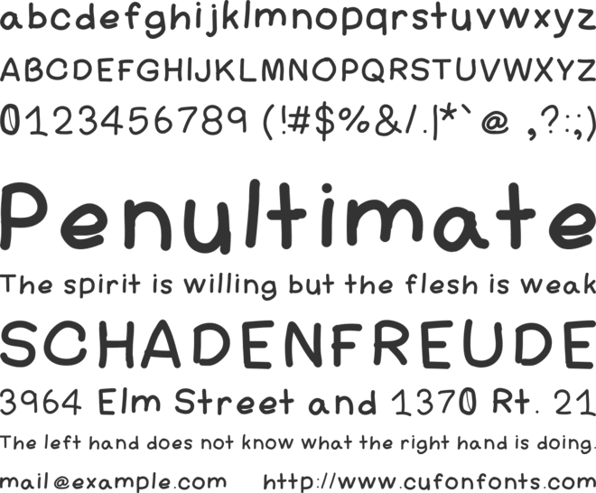 AmateurComic font preview