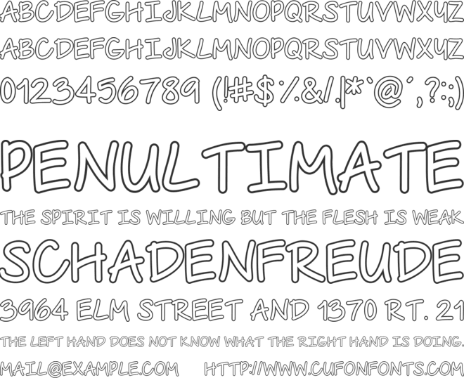 The Urban Way Hollow font preview