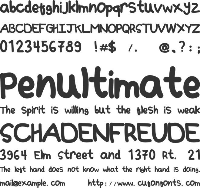 Beriberu Sweetie font preview