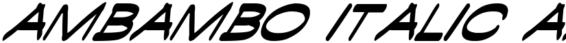 Ambambo Italic font
