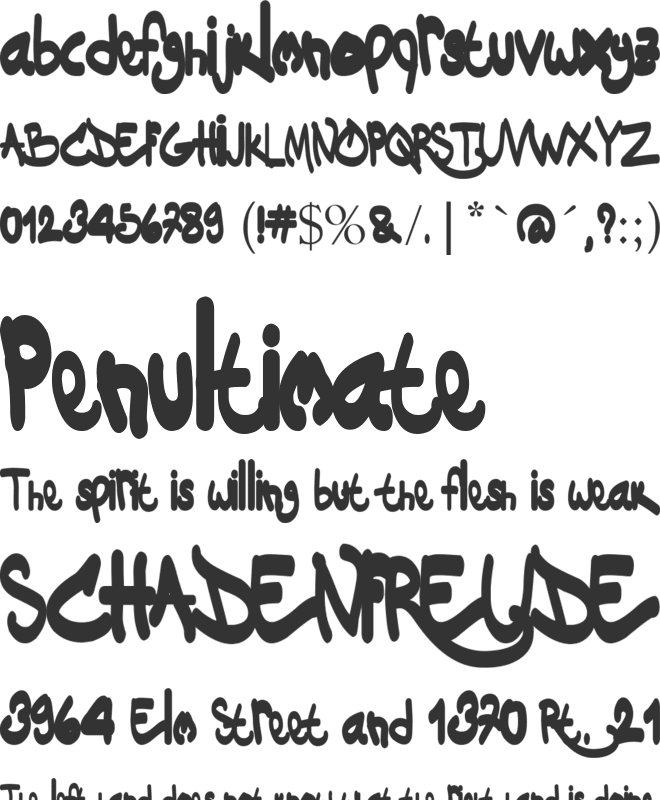 Dakinizazi font preview