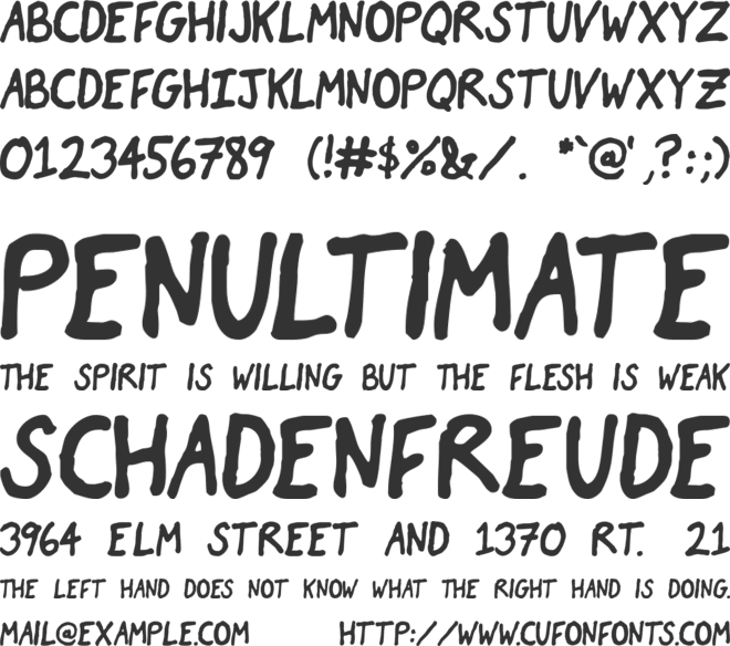 Comic James font preview