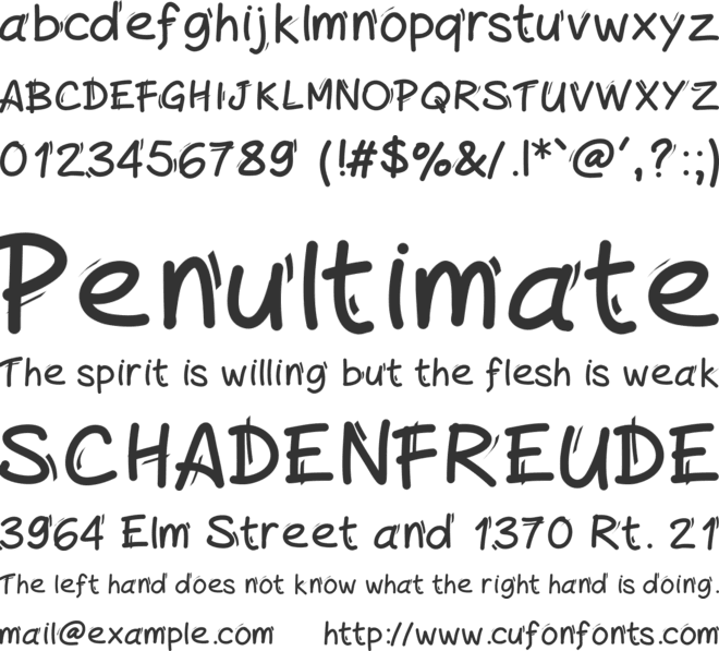 Handylinedfont font preview