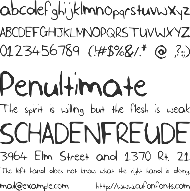 SLF_Handwriting font preview