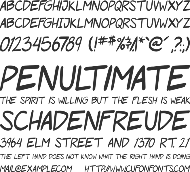 Roof runners font preview