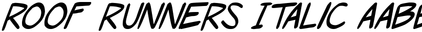 Roof runners Italic font