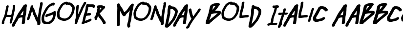 Hangover Monday Bold Italic font