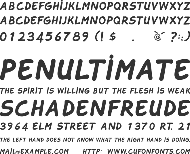 Tahtelbahir komik font preview