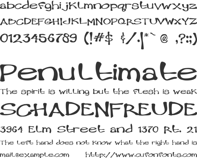 Hambone font preview