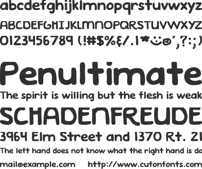 DJB Emphatic font preview