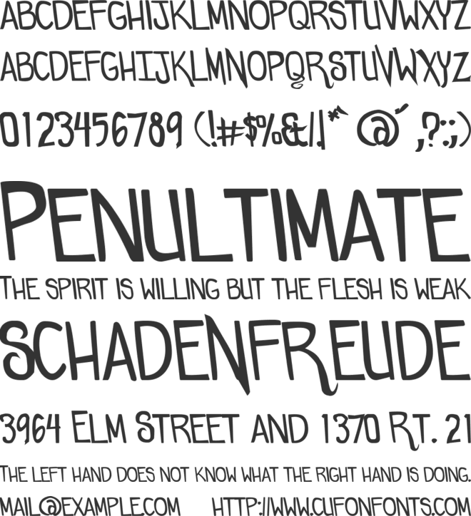 comicdouche font preview