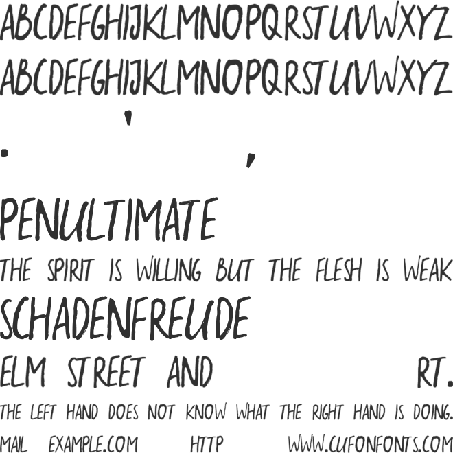 the sarcastic giraffe font preview