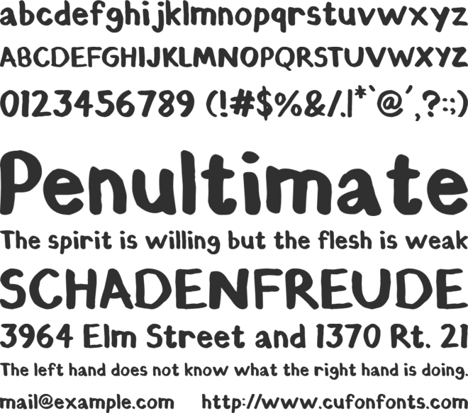 Chunky Felt font preview