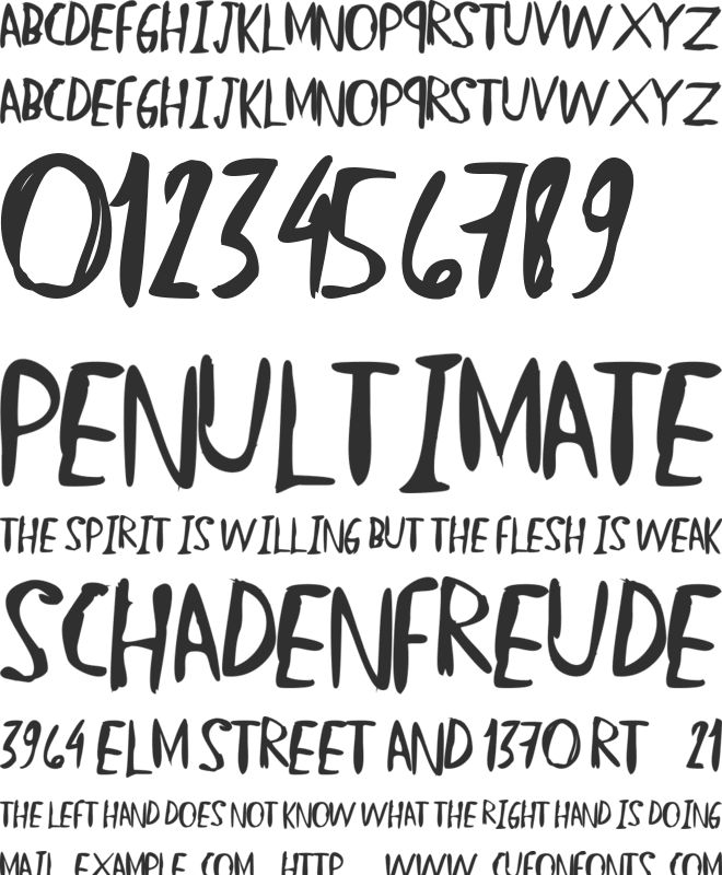 StraightHand font preview