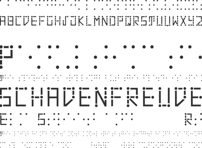 Visual Braille font preview