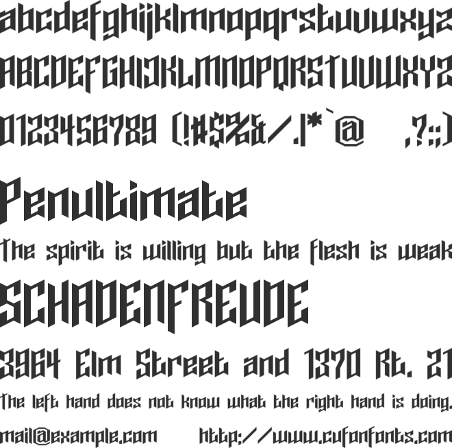 Cupra font preview
