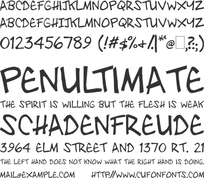 Zebtoonz font preview