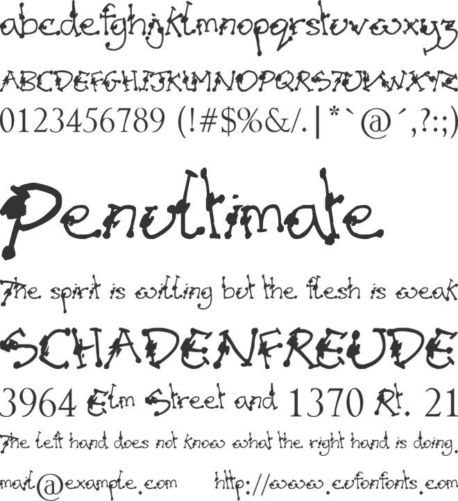 Alien Mutations Begin font preview