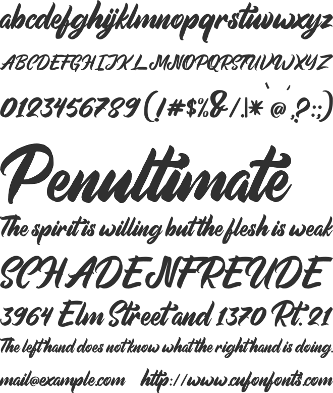 Aimchestar Free Personal Use font preview