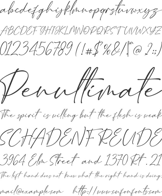 Right Here font preview