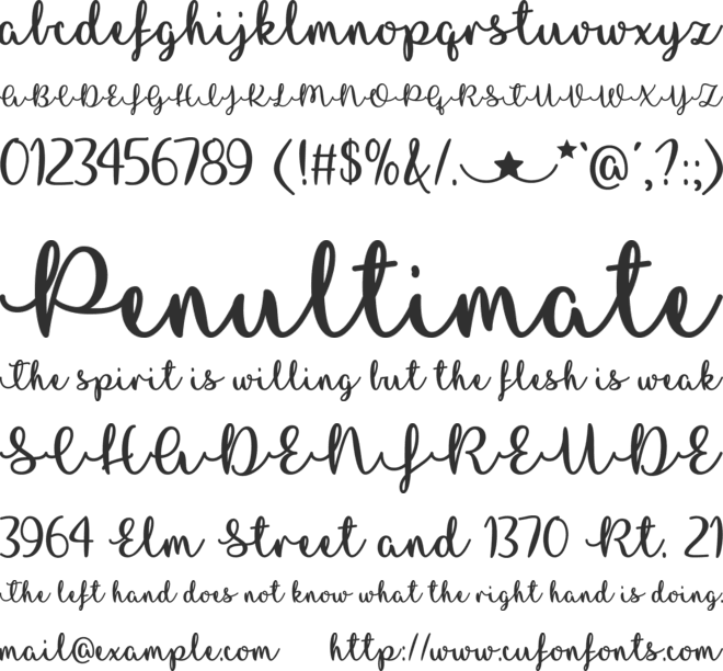 I Love Glittermas font preview