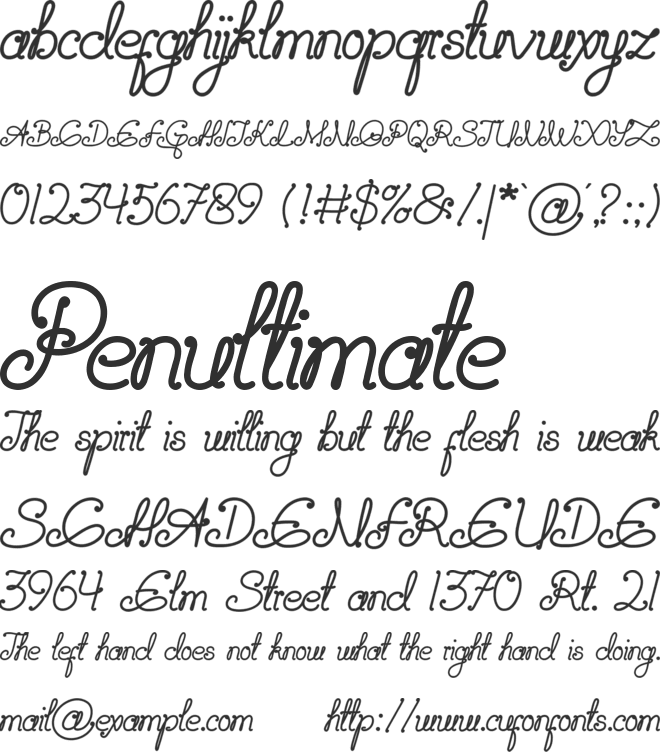 Sweetheart font preview